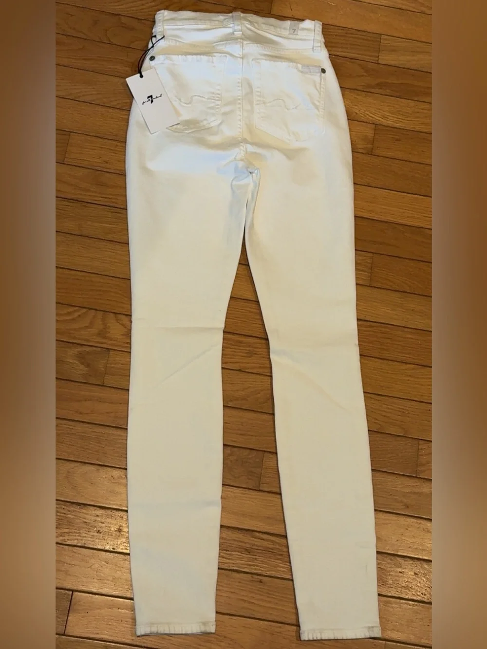 7 For All Mankind White High Waist Ankle Gwenevere, Size 23, NWT - Picture 5 of 10